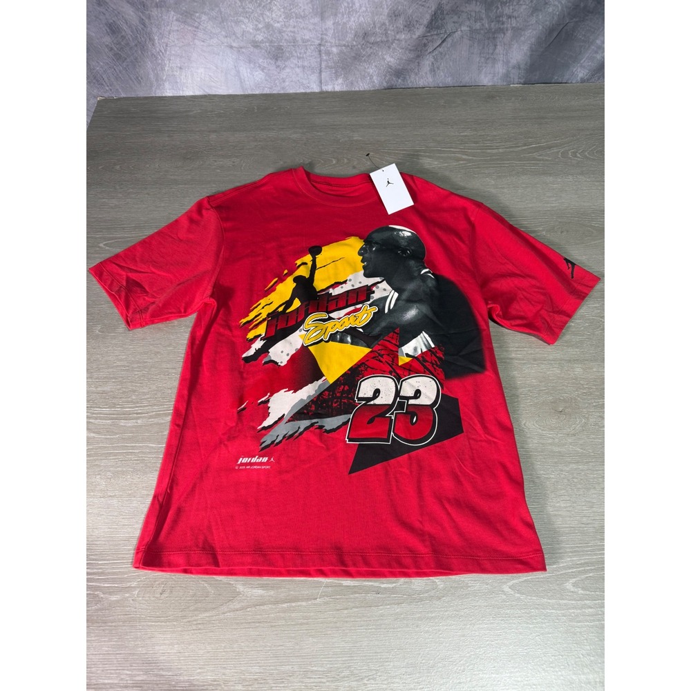 Jordan Mens TShirt Red Michael Jordan Graphic Print Air Jordan BRAND NEW Size M - Picture 1 of 11